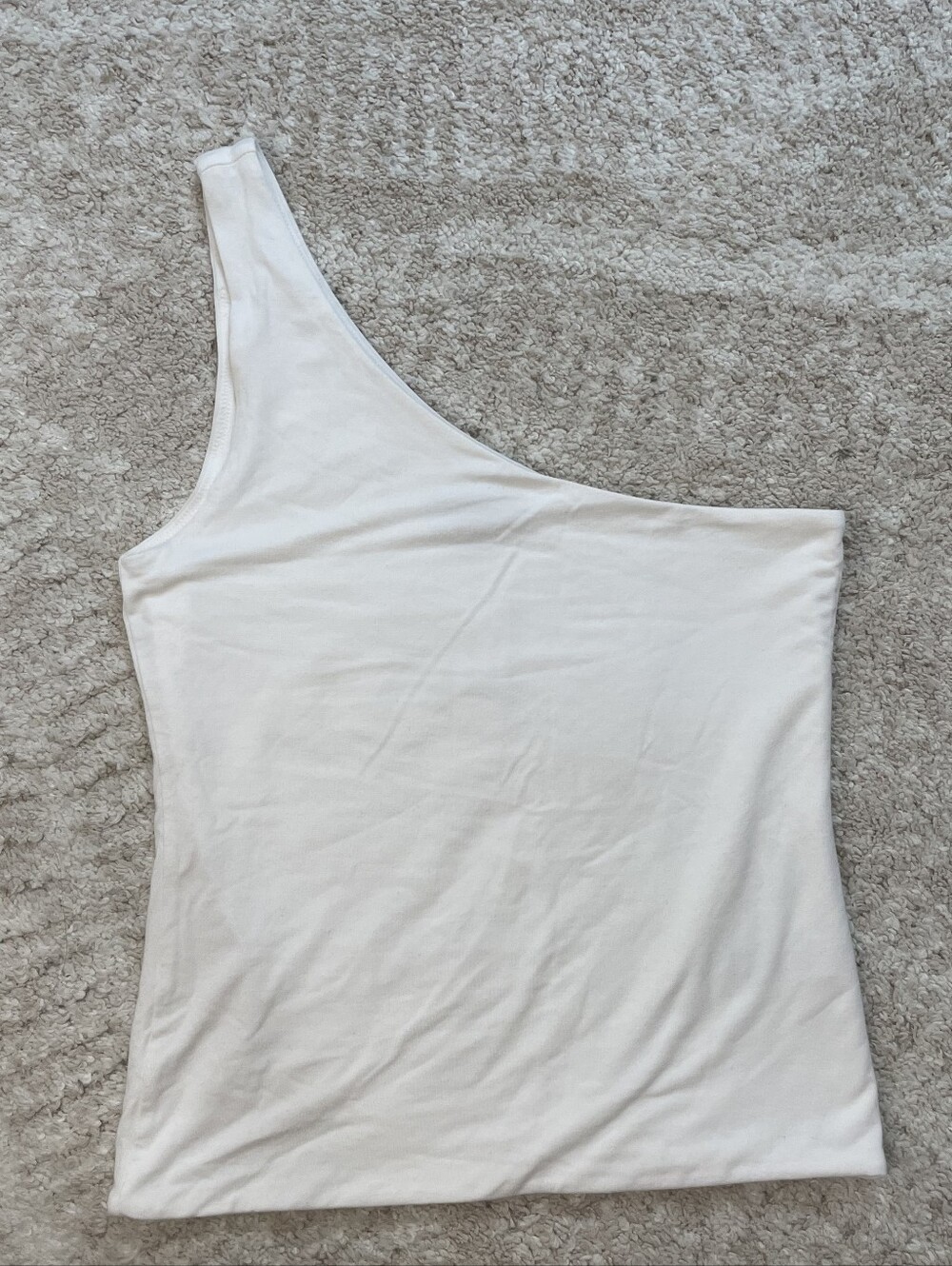 J Crew One-Shoulder White Tank Top Size S